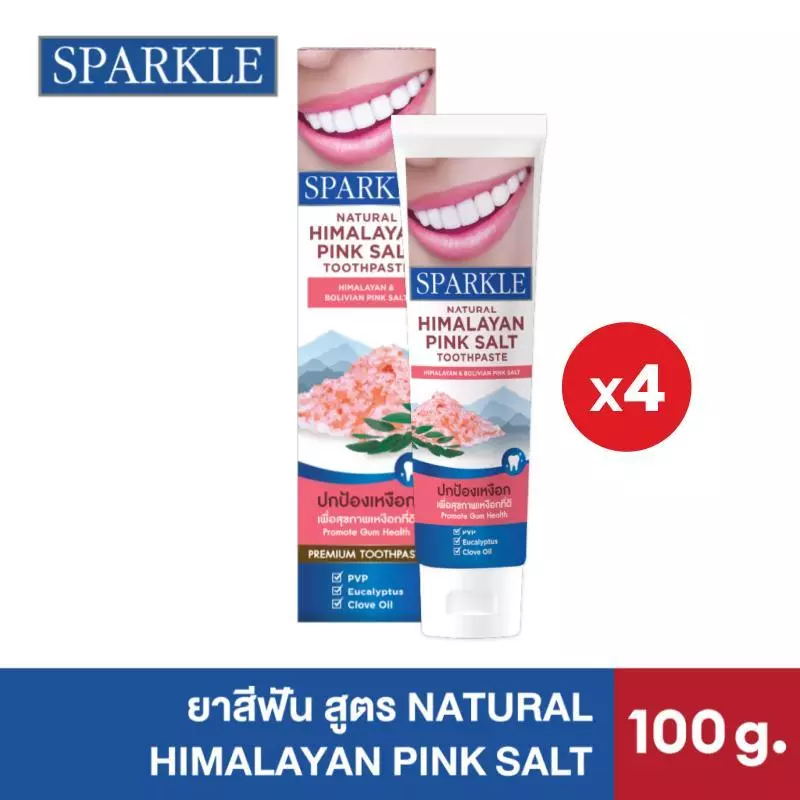 [แพ็ค 4] SPARKLE ยาสีฟัน สปาร์คเคิล เนเชอรัล สูตร NATURAL HIMALAYAN PINK SALT 100G (10SK00080X4)