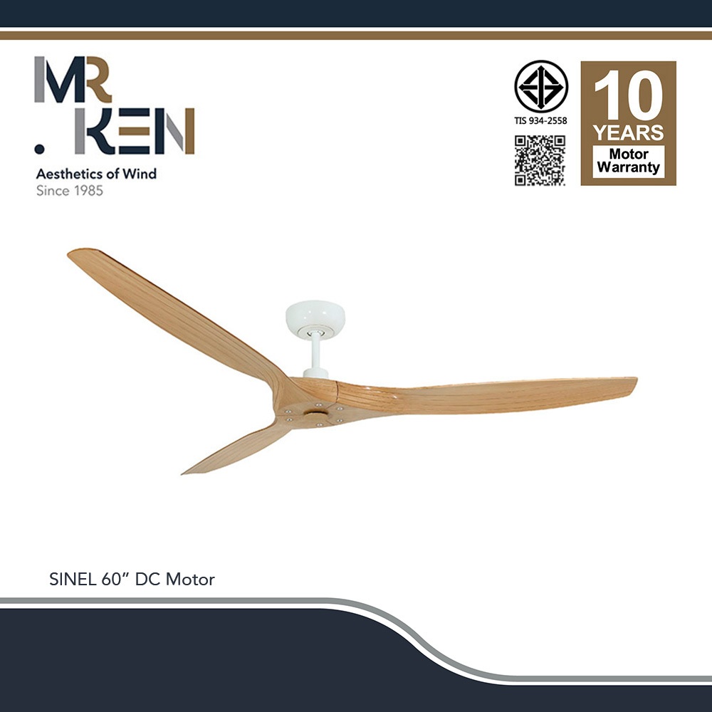 พัดลมเพดาน MR KEN รุ่น SINEL DC Motor ขนาด 60" พร้อมรีโมทคอนโทรล