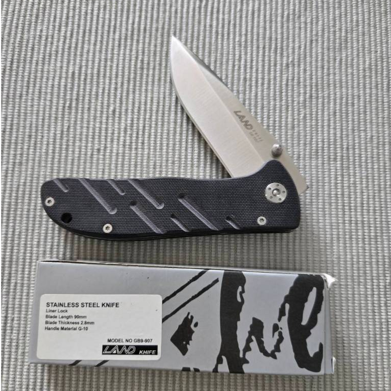 มีดพับ LAND Knife รุ่น GB9-907 ใบเรียบ G-10 Handle