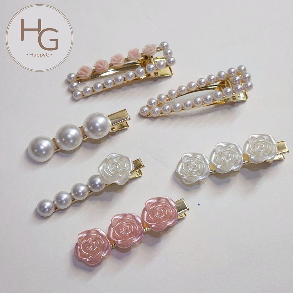 💖 กิ๊บติดผมไข่มุก 🌸กิ๊บดอกไม้น่ารัก สไตล์ลูกคุณหนู ราคา1ชิ้น