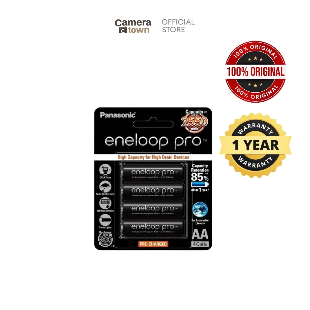 แบตเตอรี่ PANASONIC ENELOOP PRO RECHARGEABLE [ประกันศูนย์ 6 เดือน]