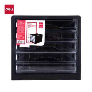 File Cabinet Deli ตู้เอกสาร แบบ 5 ชั้น A4 (สีดำ) ลิ้นชักเอกสาร ลิ้นชักเก็บของ ลิ้นชัก อุปกรณ์สำนักงาน ตู้เก็บเอกสาร