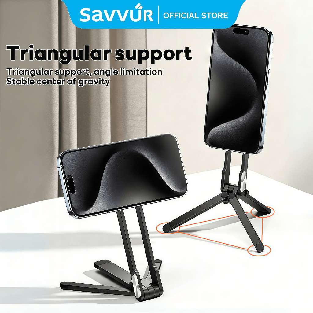 Savvur ตะขอแม่เหล็กปีนเขาเปลี่ยนเป็นที่วางโทรศัพท์ได้ Phone Tripod ขาตั้งมือถือ MagSafe ต่อไฟเซลฟี่ ไลฟ์สด ห้อยกระเป๋า