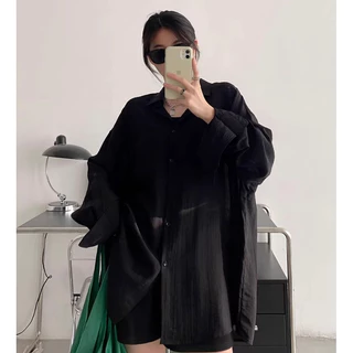 Bella shop เสื้อแขนยาวผู้หญิง เสื้อสีขาว เซ็กซี่ สไตล์เกาหลีเรียบง่าย ทรงหลวม สวมใส่สบาย ผ้าเนื้อนุ่ม
