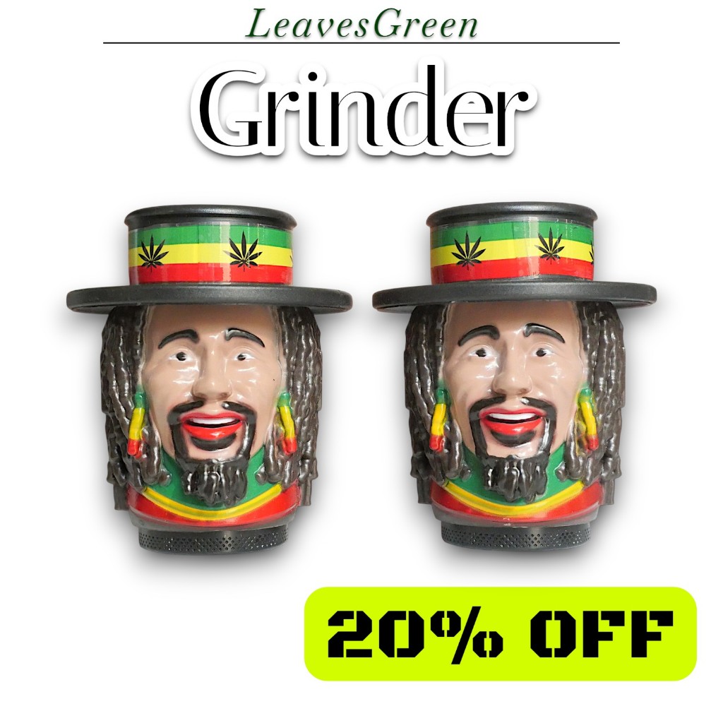 [Reggae Style] เครื่องบดอเนกประสงค์ลายศิลปินเร็กเก้ ดีไซน์หมวกราสต้า 3 ชั้น บดลื่น งานละเอียดน่าสะสม