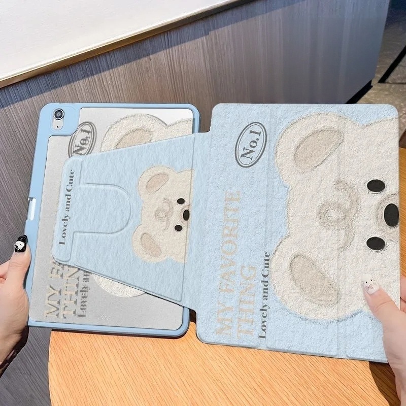 🌼ออกให้ 24 ชม🌼เคสไอแพด หมี Pro12 Air8 11 Air7 13 Gen9 น่ารัก พร้อมถาดใส่ปากกา เคสipad Gen6/5 9.7