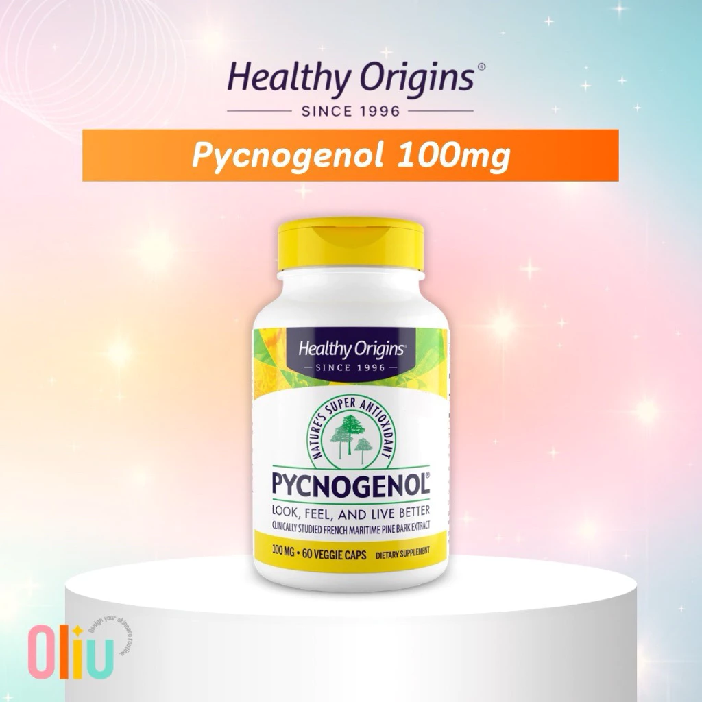 Healthy Origins Pycnogenol 100 mg (60 เม็ด) เปลือกสนฝรั่งเศส เปลือกสนมาริไทม์ 100mg