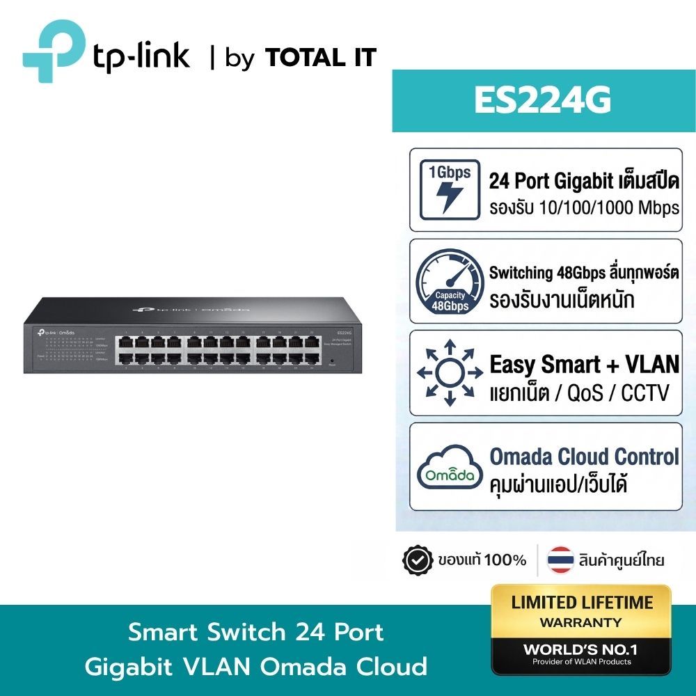 TP-LINK ES224G Omada 24-Port Gigabit Easy Managed Switch