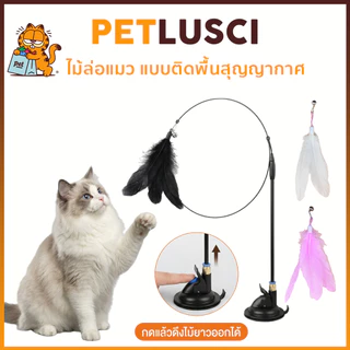 PETLUSCI ไม้ล่อแมว แบบติดพื้นสุญญากาศ มีกระดิ่งล่อความสนใจ สนุกไม่รู้จบ แมวเล่นต่อเนื่อง Cat Teaser
