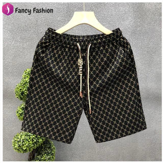 FancyFashionM-3XL กางเกงขาสั้นผู้ชาย ไซส์ใหญ่ ลําลอง ทรงหลวม ผ้าไหมน้ําแข็งมีน้ําหนักเบาและระบายอากาศได้ดี ขาวแฟชั่นชาย