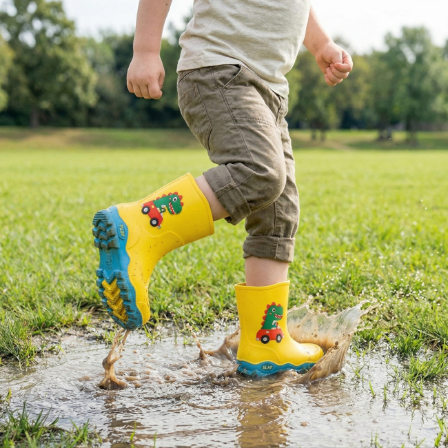 รองเท้าฝนไดโนเสาร์ กันลื่นและกันน้ำ สำหรับเด็กอายุ 2-7 ปี ทั้งชายและหญิง