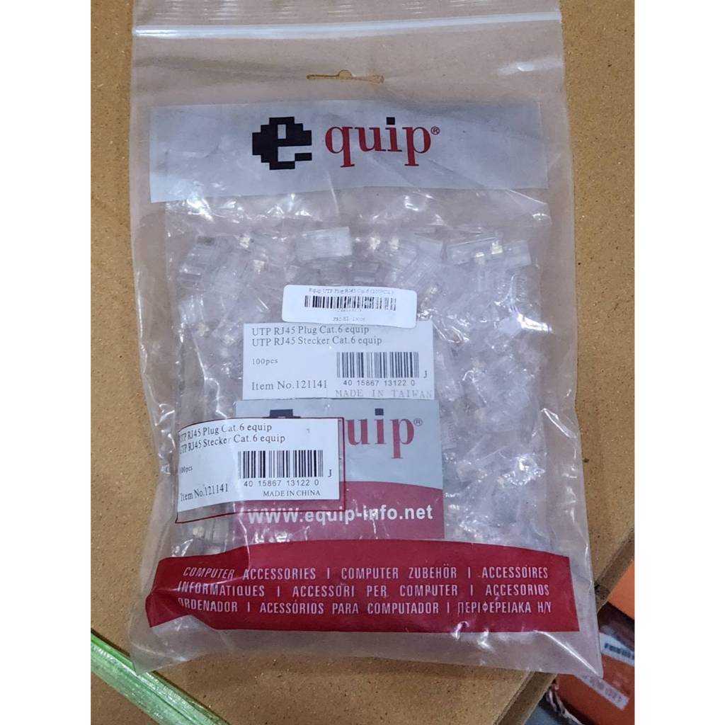 ของใหม่ หัวแลน Equip UTP Plug RJ45 Cat.6 (100PCS.)