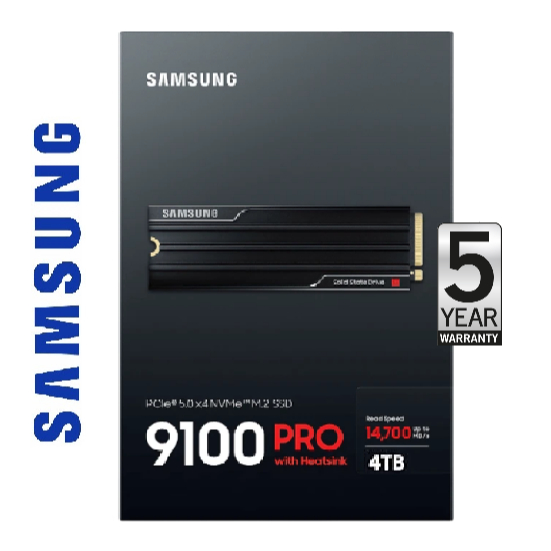 Samsung 4TB 9100 PRO M.2 NVMe Gen5 SSD with Heatsink