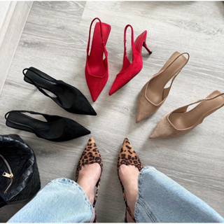 [พร้อมส่ง] WEAR.SOUL #S573-Pointed Toe Slingback รองเท้าส้นส…