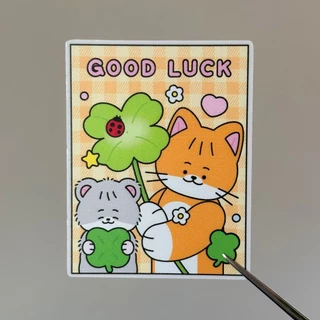 🐶 สติกเกอร์ให้กำลังใจ อวยพร 💗 PVC Sticker สติกเกอร์ใสพิมพ์ทึบ กันน้ำ ลอกออกไม่ทิ้งคราบกาว