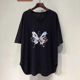 เสื้อยืดแขนสั้นแบบหลวมผู้หญิงแฟชั่นฤดูร้อน oversize เสื้อผ้าสาวอวบคนอ้วนไซส์ใหญ่ เสื้อโอเวอร์ไซส์สไตล์เกาหลี ผ้าใส่สบาย