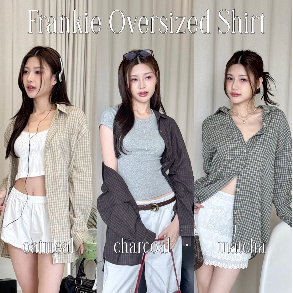 Choosedress A4669 Frankie Oversized Shirt เสื้อเชิ้ตโอเวอร์ไซส์ ลายสก็อต เสื้อเชิ้ตลายสก็อต