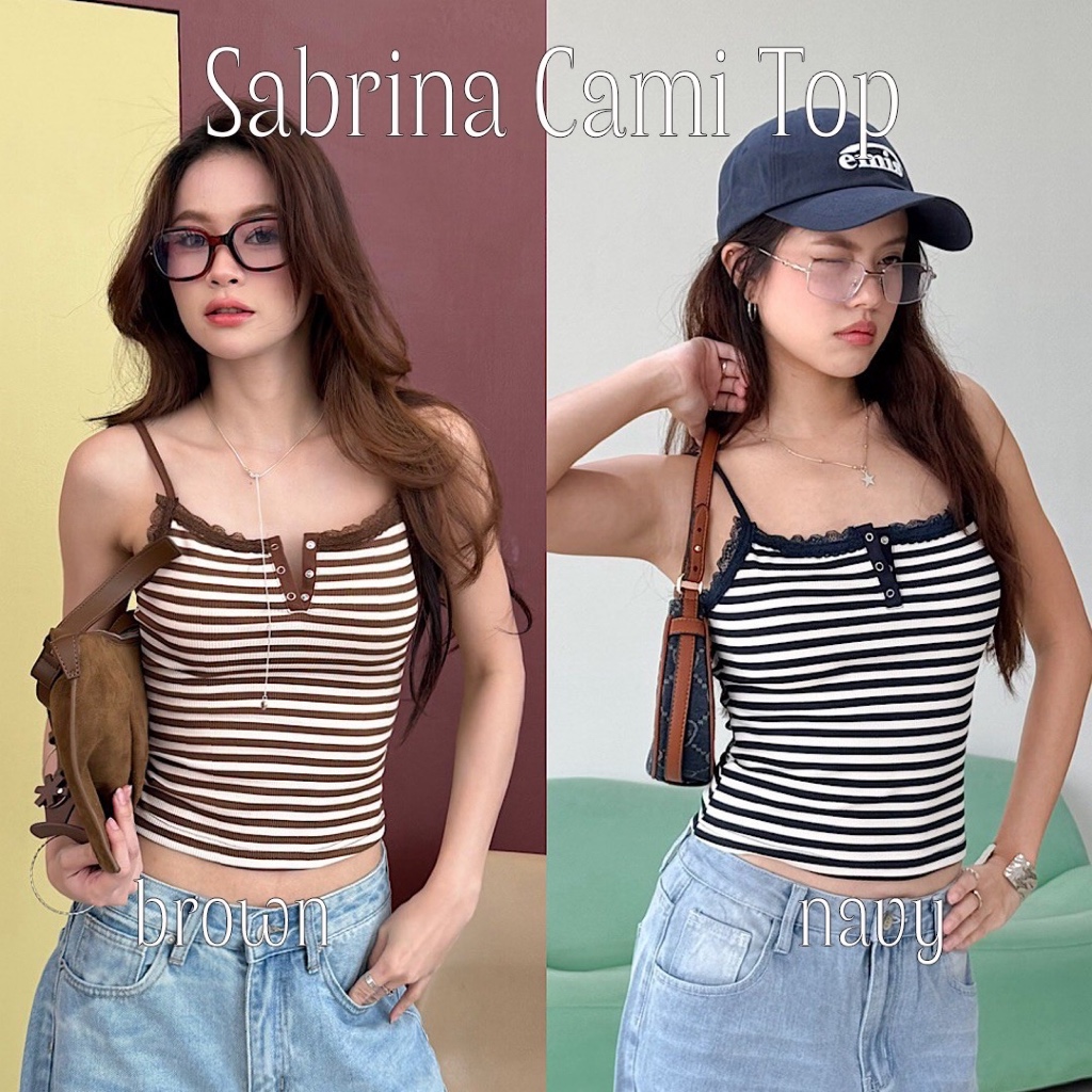 Choosedress A2003 Sabrina Cami Top เสื้อสายเดี่ยวลายทาง