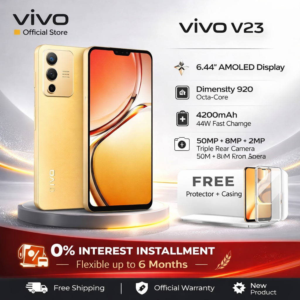 Vivo V23 5G 8GB+256GB กล้องหน้า 50MP กล้องหลัง 64MP แบต 4200mAh รองรับ 5G