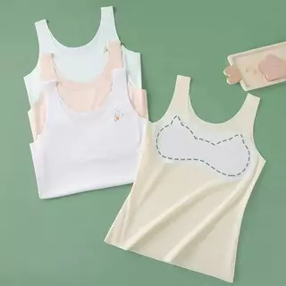 YANINDA เสื้อซับในเด็กหญิง เสื้อกล้ามนักเรียน ลายการ์ตูน ตัวยาว ไร้รอยต่อ สวมใส่ใต้ชุดนักเรียน #2504