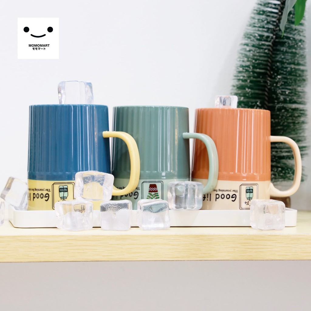 MOMOMART แก้วน้ำพลาสติก คละสี มีหูจับ 400 ml  รุ่น MD10-011-15