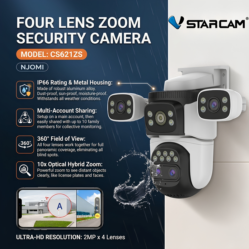 VSTARCAM CS621ZS WiFi / CG621ZS 4G LTE SIM FULL HD 1080P 2MP x 4 เลนส์กล้อง กล้องวงจรปิด iP Camera