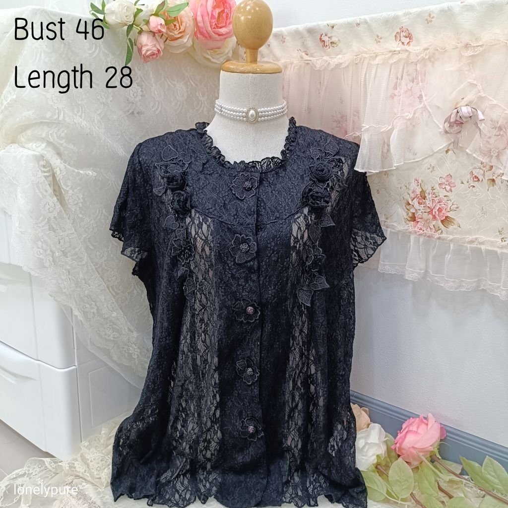 Vintage เสื้อวินเทจลูกไม้ 3D มือสอง