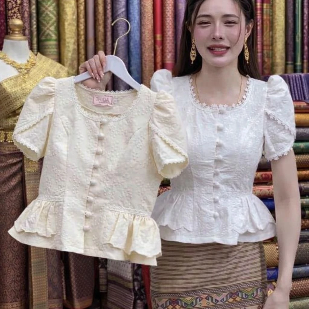 เสื้อไทยประยุกต์ เสื้อไปงานต่าง ผ้าCotton