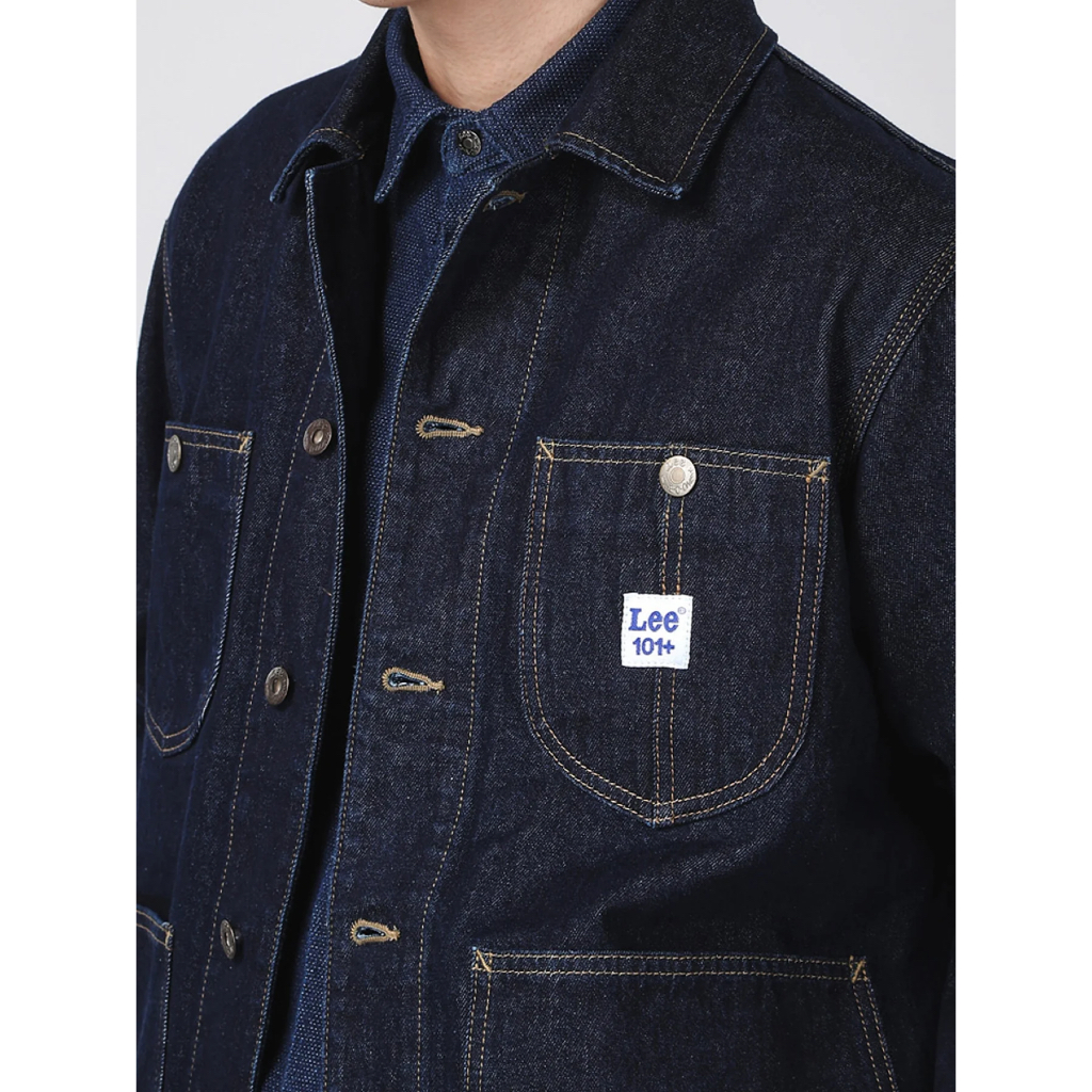 เสื้อแจ็กเก็ตผู้ชาย คอลเลคชั่น 101 สียีนส์เข้ม LEE