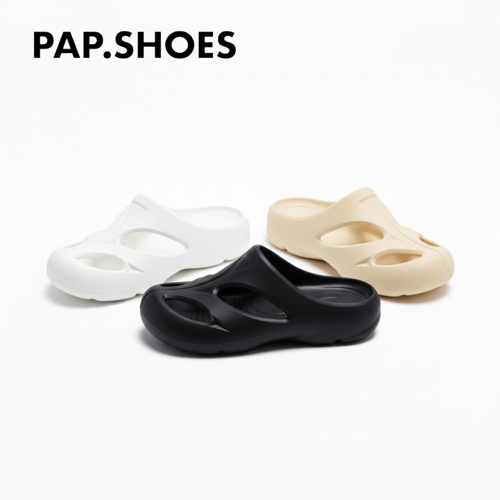 PAP.SHOES รองเท้าหัวโต สำหรับผู้ชาย มีรูระบายอากาศ นุ่มเบาใส่สบาย วัสดุ EVA