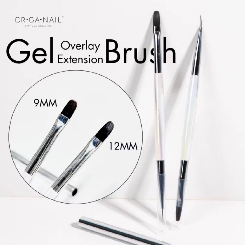 พู่กันเจล 2 หัว 5 ตัวเลือก ORGANAIL/PITCHA 2in1 nail brush ใช้ได้ทั้งวาดลายและทำเล็บเจล