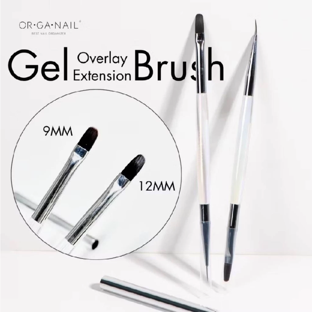 พู่กันเจล 2 หัว 5 ตัวเลือก ORGANAIL/PITCHA 2in1 nail brush ใช้ได้ทั้งวาดลายและทำเล็บเจล