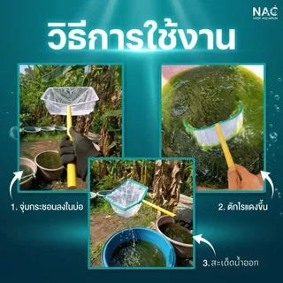 กระชอนตาถี่ ขนาด 9.5 และ 12 นิ้ว แบบเหลี่ยม สำหรับตักไรแดง วัสดุแข็งแรง ทนทาน ใช้งานได้หลายแบบ