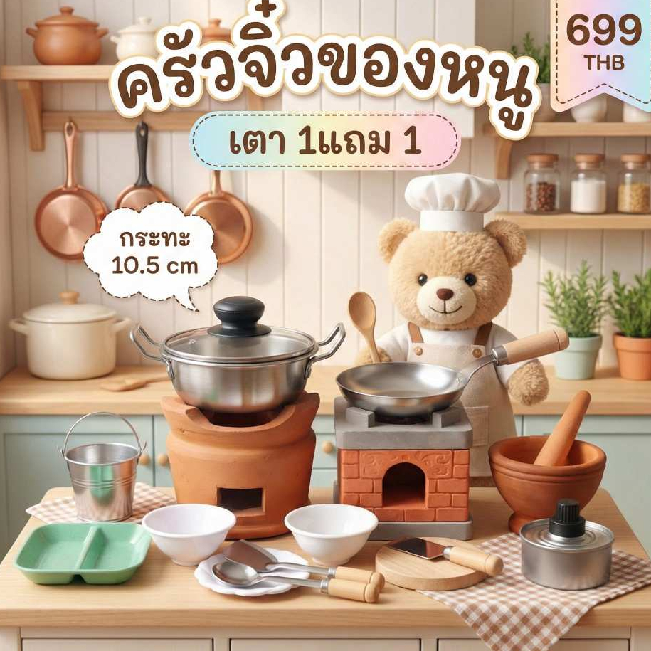 ครัวจิ๋วทำอาหารได้จริง เซต 2 เตา เพียง 699 บาทเท่านั้น พร้อมส่งจากไทย มีหลายเซตให้เลือก