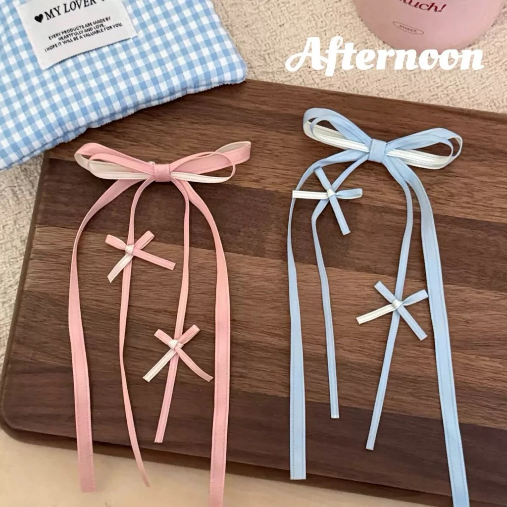 Cute 494 กิ๊บติดผม กิ๊บหนีบผมโบว์หางยาว ราคา / 1 ชิ้น
