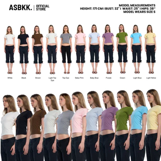 (ใหม่! เอวหัก ยืดหยุ่นสูง) CVC Baby Tee Super Slim – Seamless
