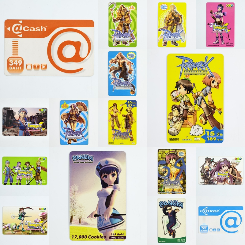 🛒 -CARD GAMES ONLINE- AIR TIME CARD / CASH REFILL CARD (TH)(USED) บัตรเติมเงินเกม บัตรพลาสติก บัตรกร