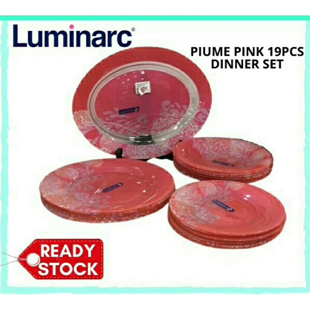 Luminarc Piume Pink 19pcs Dinnerware Set (DJ9536)