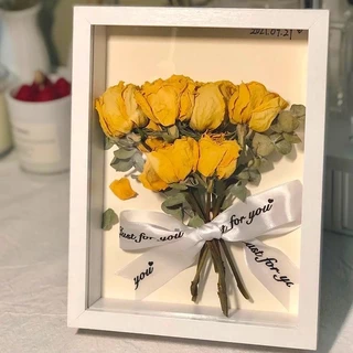 กรอบรูปใส่ดอกไม้แห้ง วางได้แนวตั้ง/นอน แบบกลวง สามมิติ DIY ของขวัญวันเกิด มีหลายขนาดและสีให้เลือก
