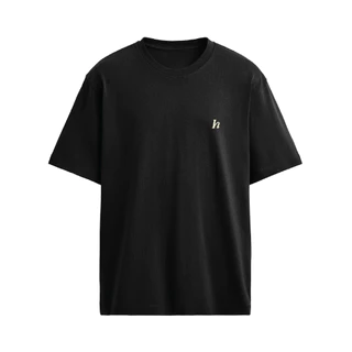 haas เสื้อยืดคอกลม Unisex ปัก h SBSK2753