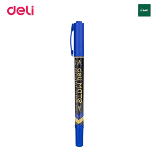 Deli Permanent Marker ปากกามาร์กเกอร์ 2 หัว 0.5mm/1mm ปากกาเขียนซีดี ปากกาเคมี กันน้ำ ลบไม่ออก