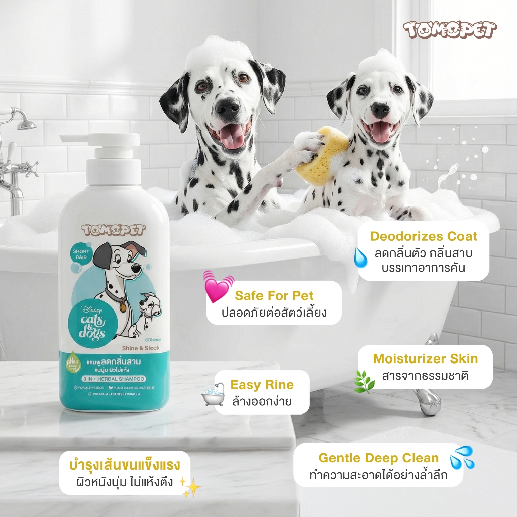 TOMOPET شامبو أعشاب 3 في 1 Shine & Sleek — صورة 3
