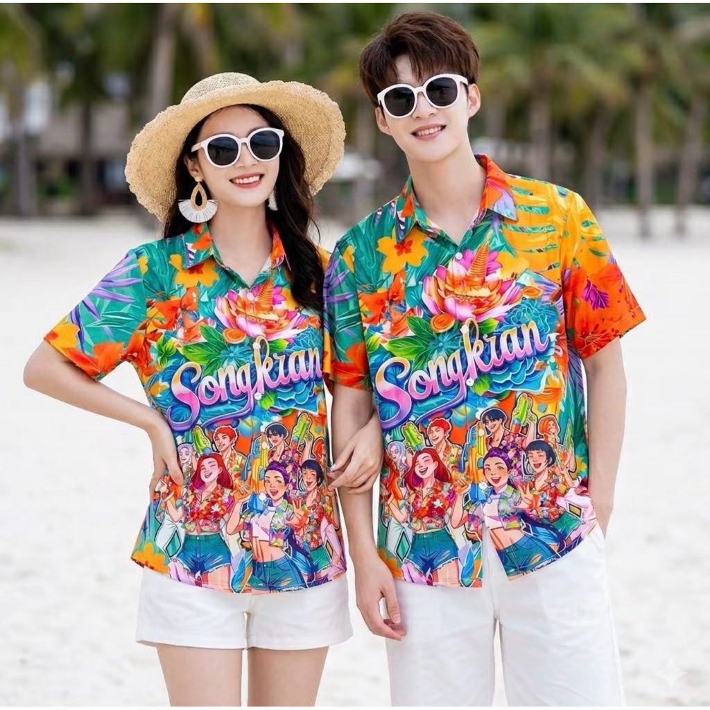 เสื้อเชิ้ตฮาวาย เชิ้ตคอปกลายดอก ผ้าดีใส่เย็นสบาย มีครบไซส์ พร้อมส่ง