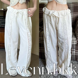 Levenn.bkk • Grasby Pants กางเกงขายาว ดีเทลแต่งลูกไม้ เอวพับ ทรงสวย สุดฮอต