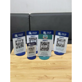 ป้ายตั้งโต๊ะ QR CODE / PromptPay วัสดุอะคลีลิค สกรีนได้ทุกอย่าง ออกแบบให้ฟรี ใส่โลโก้ร้าน/โลโก้ธนาคาร/เปลี่ยนสีได้