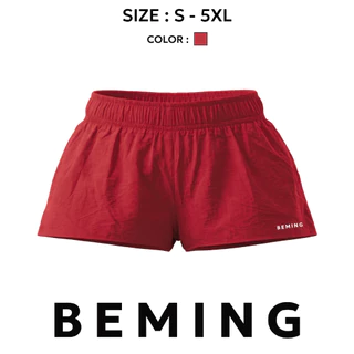 Bemingshorts050(XS-5XL)-Riko Shorts - กางเกงขาสั้นผ้าร่มเอวยางยืดดีไซน์เรียบ