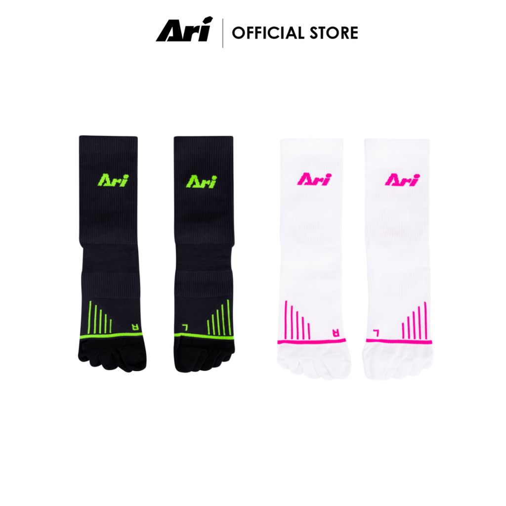 ARI ADEPT DYNAMIC FIVE FINGERS QTR RUNNING SOCKS - ถุงเท้าวิ่ง อาริ