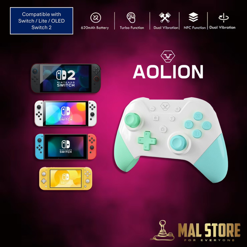 🎮 Pro Controller Nintendo Switch / Lite Dual Gyro Wake Up NFC Amibo ( Aolion ) (ผ่าน QC ทุกตัว)