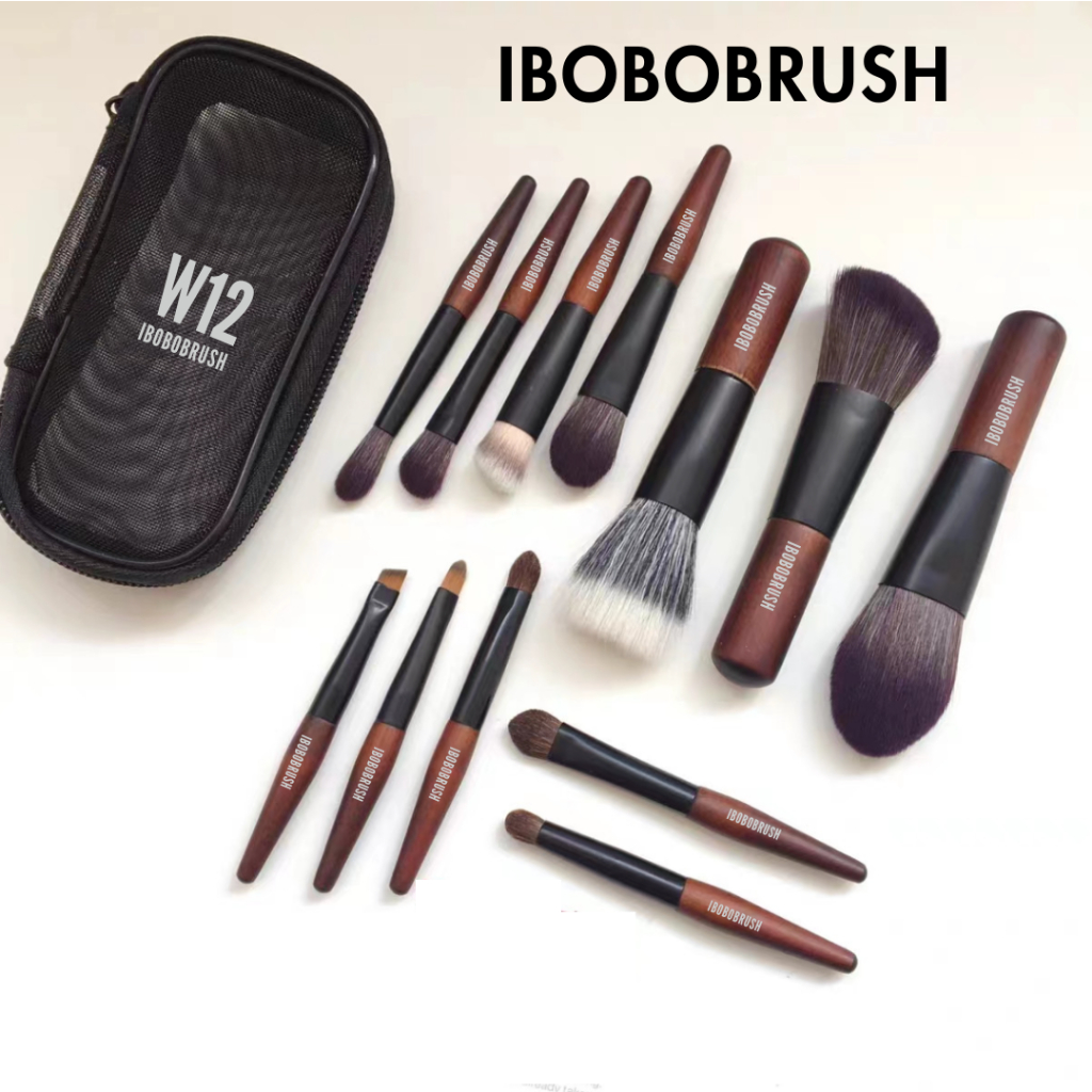 Set W12 เซตแปรงแต่งหน้าพกพา mini brush set พร้อม กระเป๋าใส่แปรง