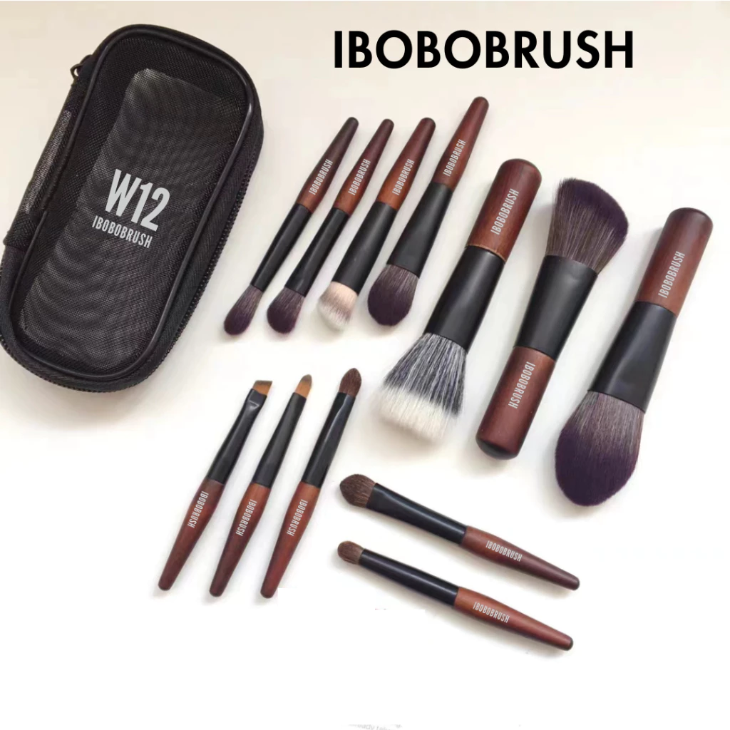 Set W12 เซตแปรงแต่งหน้าพกพา mini brush set พร้อม กระเป๋าใส่แปรง
